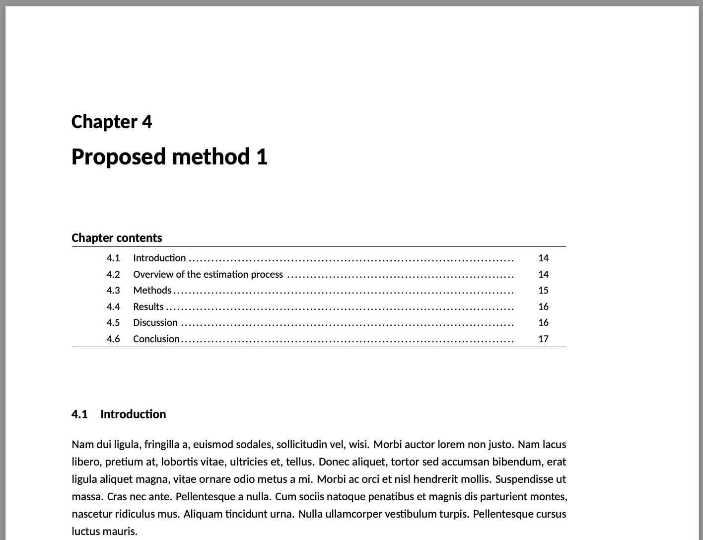 Mini-table of contents for each chapter